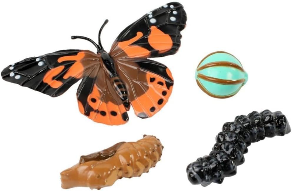 Insect Lore Bug Camp Bundle | Butterfly Kit with 1 Cup Live Caterpillars | Ladybug Land with 1 Tube Live Larvae | Ant Mountain with 1 Tube Live Western Harvester Ants | Life Cycle Figurines & More