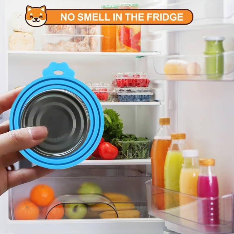 3 Pack Pet Food Can Covers, Silicone Universal Can Lids for Dog & Cat Food, BPA Free, One Fit Most Standard Size Can Lids Top Blue/Green/Dark Green