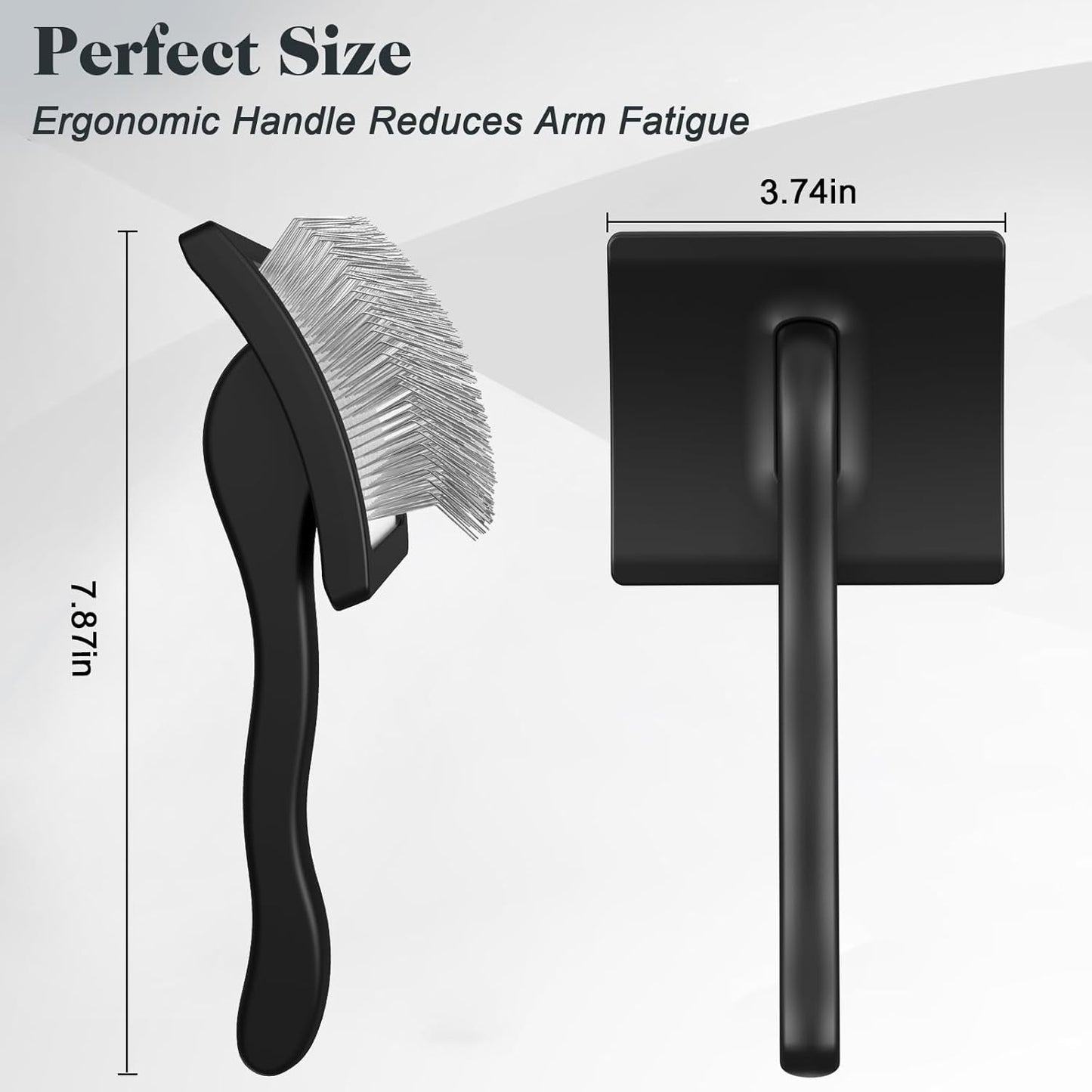 2PCS Slicker Brush for Dogs & Pet Comb,Professional Dog Grooming Brush (Goldendoodles,Poodles,Labradoodles) with Extra Long Pins to Effectively Remove Tangles, Knots and Mats (Black)