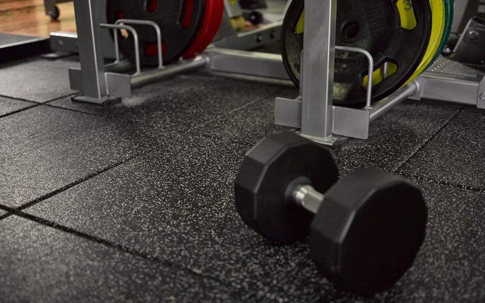 American Floor Mats - Extreme Rubber Gym Tiles - 1 Inch Thick Colorful Rubber Gym Tiles - Superior Shock and Sound Absorbing Tiles - 35% Brown/Mocha/Tan 10 Tile Pack (Covers 40 Sq Ft)