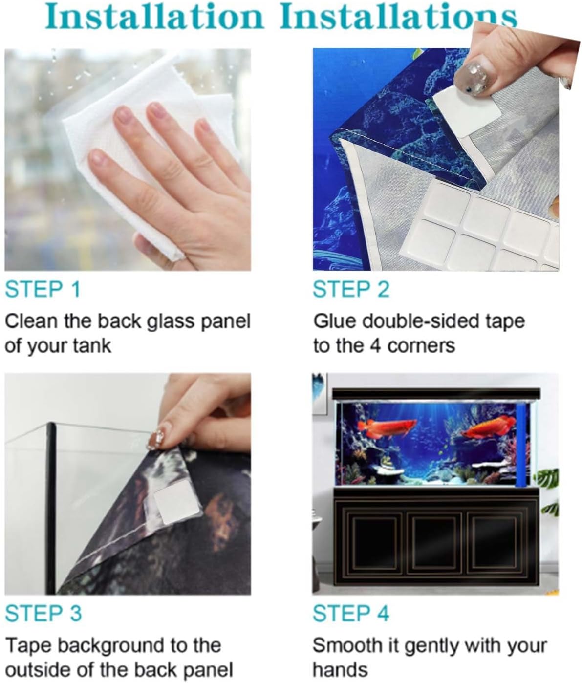 24X16IN Blacklight Octopus Sea Monster HD 3D Black Light Aquarium Background UV Reactive Background Terrarium Background with 10 EVA Double-Sided Tape