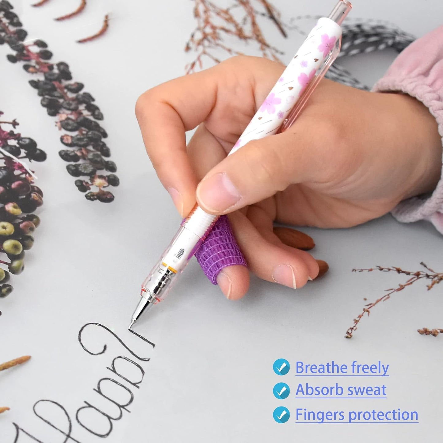 9 Pack 1" x 5 Yards Self Adhesive Bandage Wrap Self Stick Wrap for Ankle, Wrist, Finger, Sports, Breathable Cohesive Vet Tape for Pets (Purple)