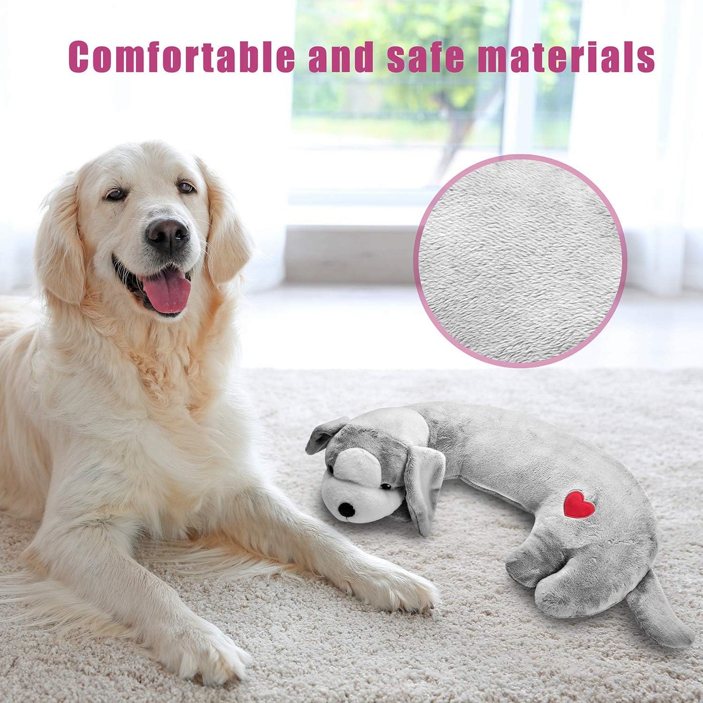 Hearbeat Toy for Dog Anxiety Relief Behavioral Training Aid Toy, Grey