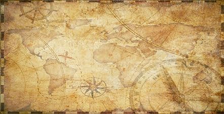 48X24IN Retro Old Travel World Map Terrarium Background, Art Parchment Pirate Treasure Map Reptile Habitat Background with 10EVA Double-Sided Tape