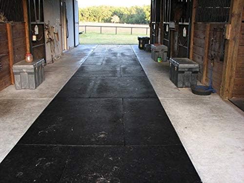 American Floor Mats - Horse/Stable Mats - Heavy Duty Stall Mats - Thick, Durable Rubber Flooring Solid Black 3/4" Thick – 4' x 10' Mat