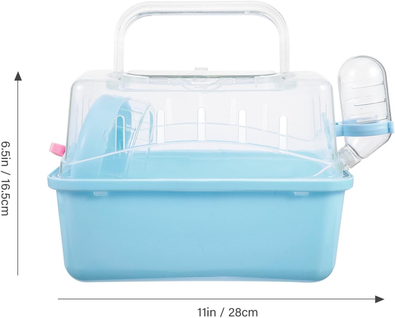 Hamster Cage - Small Pet Carrying Container, Clear Stand, Outdoor Travel House, Fully Transparent Plastic, 11.00X6.7in