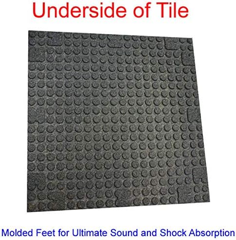 American Floor Mats - Extreme Rubber Gym Tiles - 1 Inch Thick Colorful Rubber Gym Tiles - Superior Shock and Sound Absorbing Tiles - 35% Gold/Grey/White 50 Tile Pack (Covers 200 Sq Ft)