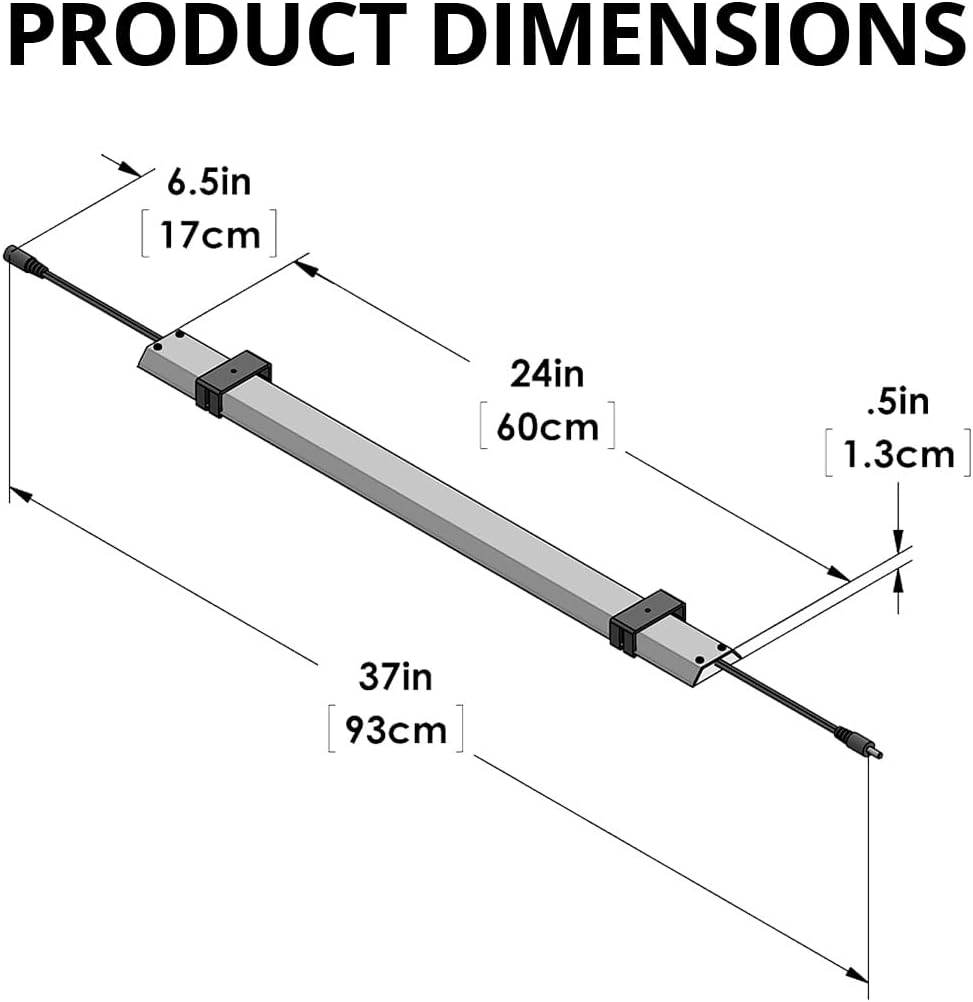 HappyBird Lightning (A Divison of M&M Cage) 24" LED linkable Light bar Without Power Source for Multiple Bird Breeder Cages, Full Spectrum LED. Will NOT Run ON ITS OWN (Single)