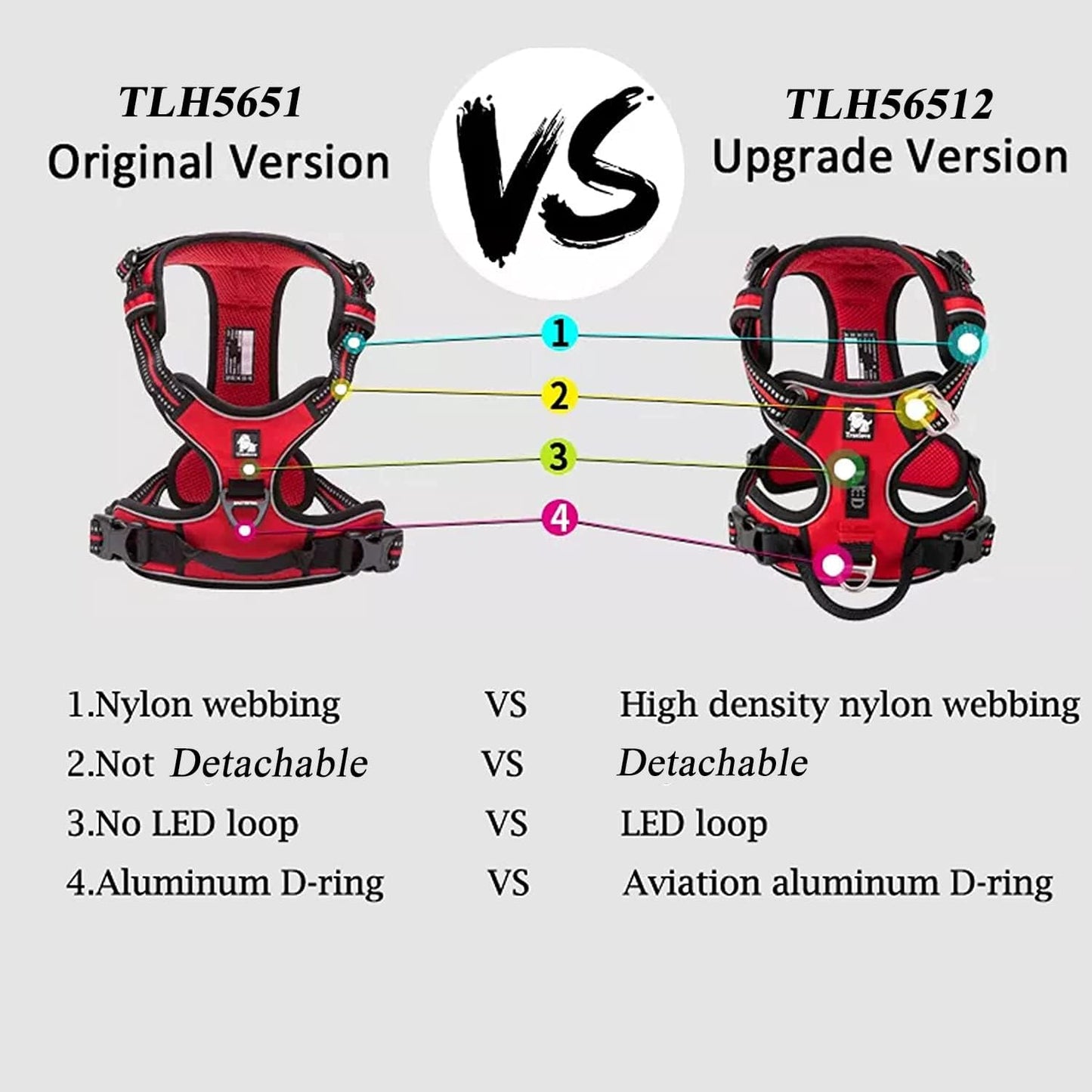 TRUE LOVE Dog Harness No Pull Nylon Reflective Pet Harness Adjustable Comfortable Control Step-in Brilliant Colors Truelove TLH56512 XS Orange