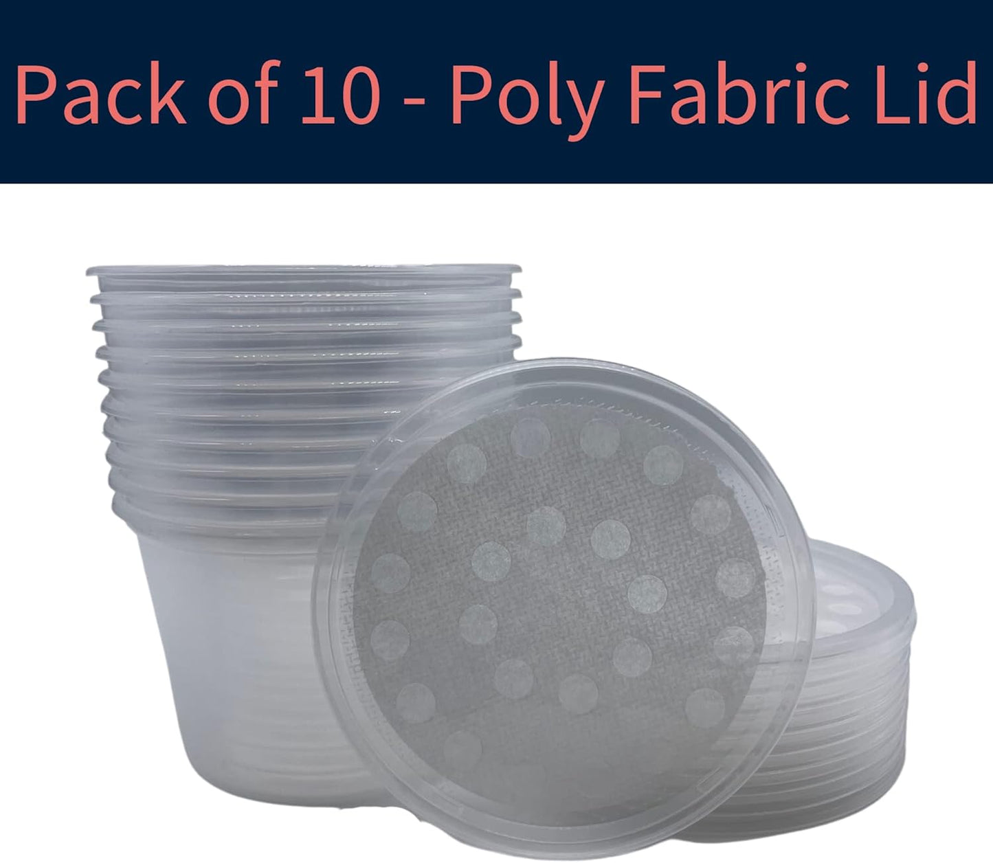 16 oz Deli Cup and Fabric Vented Insect Feeder lids by Snout & Shell - Pack of 10 Cups and lids