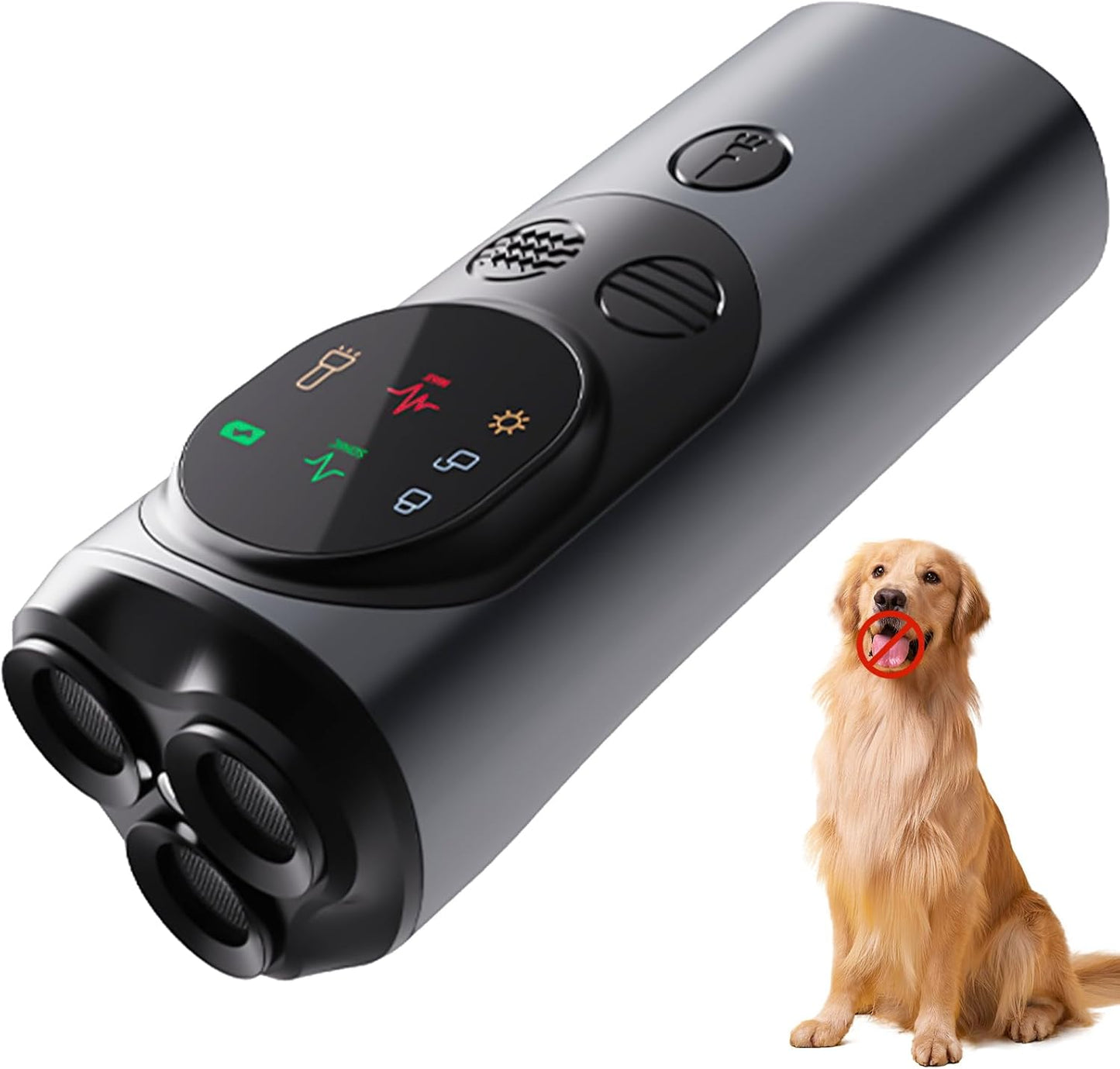 2025 Ultrasonic Dog Bark Deterrent Devices with 3 Emitters & SOS Flashlight, Humane Anti-Bark Trainer, 50FT Range, 90-Day Battery, Multi-Mode Rechargeable Dog Deterrent for Indoor & Outdoor Use