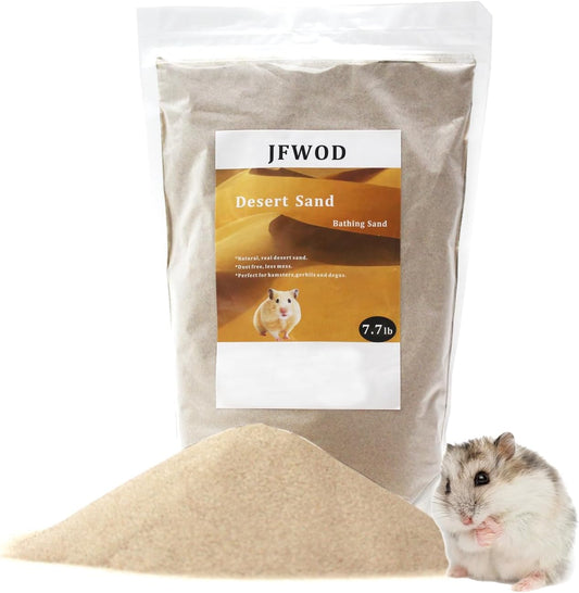 Hamster Bath Sand, 7.7lb Dust Free Desert Sand or Potty Litter Sand for Hamster Chinchillas Gerbil Syrian Mice Small Animals(Beige)