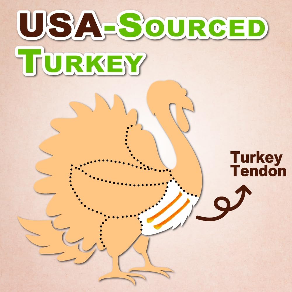 Afreschi Turkey Tendon for Dogs, Dog Treats for Signature Series, All Natural Human Grade Puppy Chew, Ingredient Sourced from USA, Hypoallergenic, Rawhide alternative, 4 Units/Pack Ring (Small)