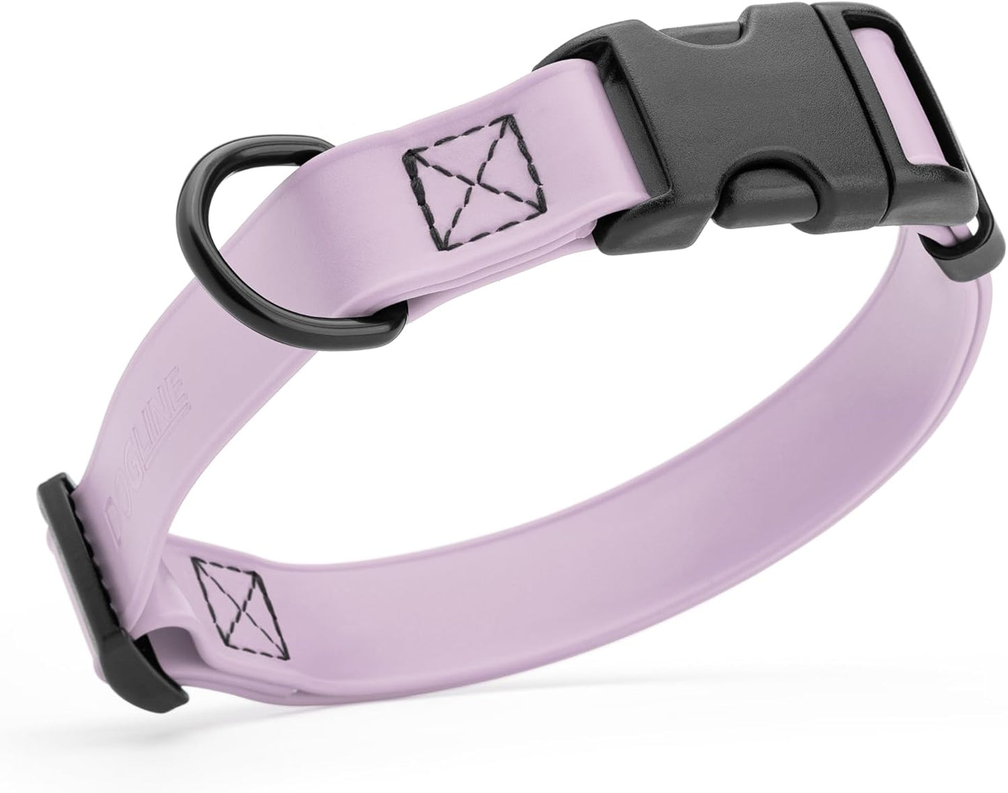 Dogline Biothane Waterproof Dog Collar with Quick Release Buckle Strong Coated Nylon Webbing with Odor- Proof for Easy Care Easy to Clean Fits Small Medium Large Dogs, Lavender 5/8" W 9-14" L