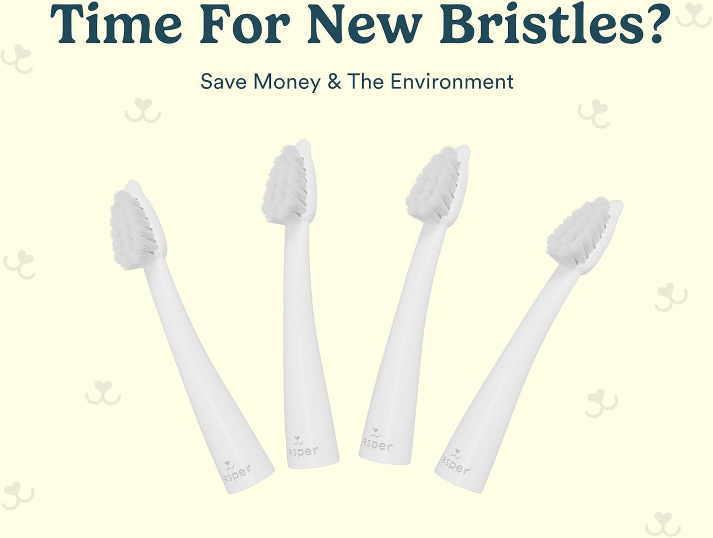 Jasper Microbrush Cat Toothbrush, Soft-Bristled Toothbrush Kit for Felines & Small Dogs, Non-Slip Handle with 2 Replaceable Brush Heads, Use with Cat Toothpaste (Microbrush, Brush Heads Only)