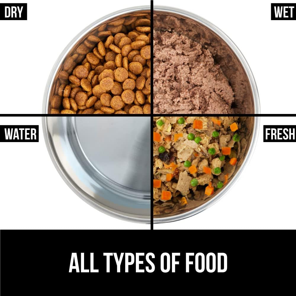 GORILLA GRIP Set of 2 Dog Bowls, Holds 6 Cups (48 fl oz), Heavy Duty Metal Food and Water Bowl for Feeding Dogs and Cats, Dishwasher Safe, Rust Resistant Stainless Steel, BPA Free Rubber Base, Beige