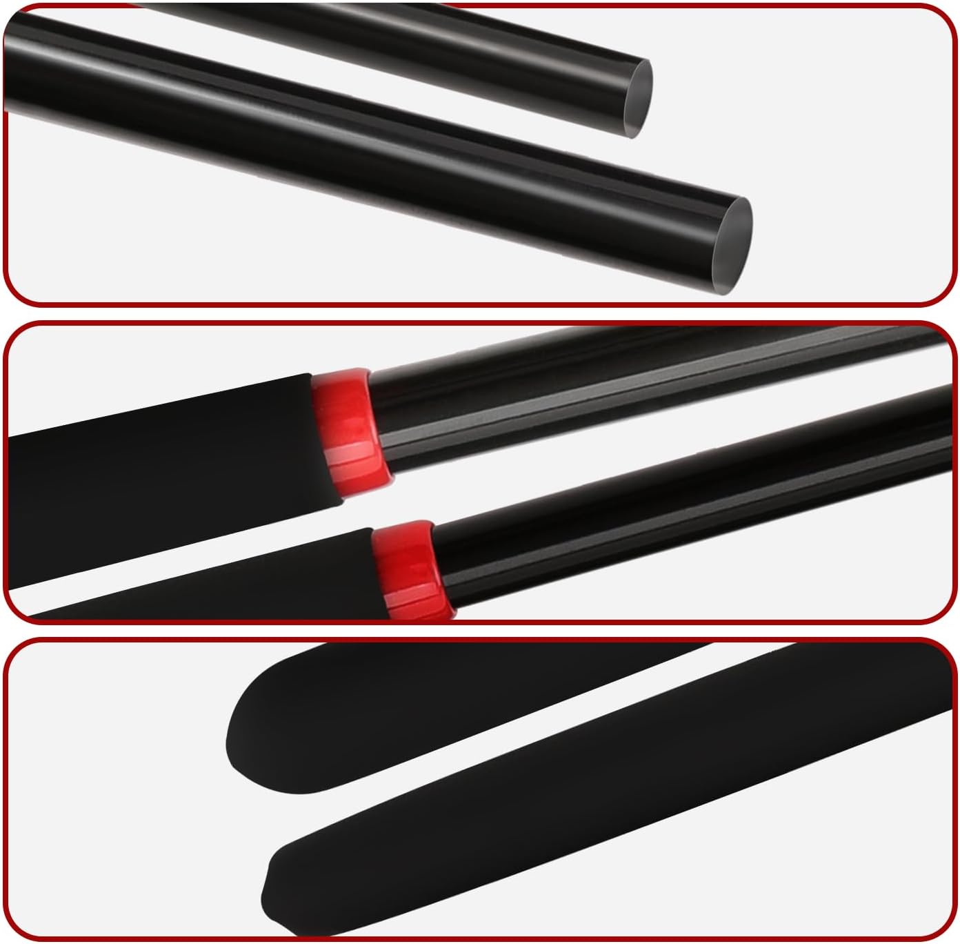 18-inch Horse Riding Crop 2-Piece Set, Black