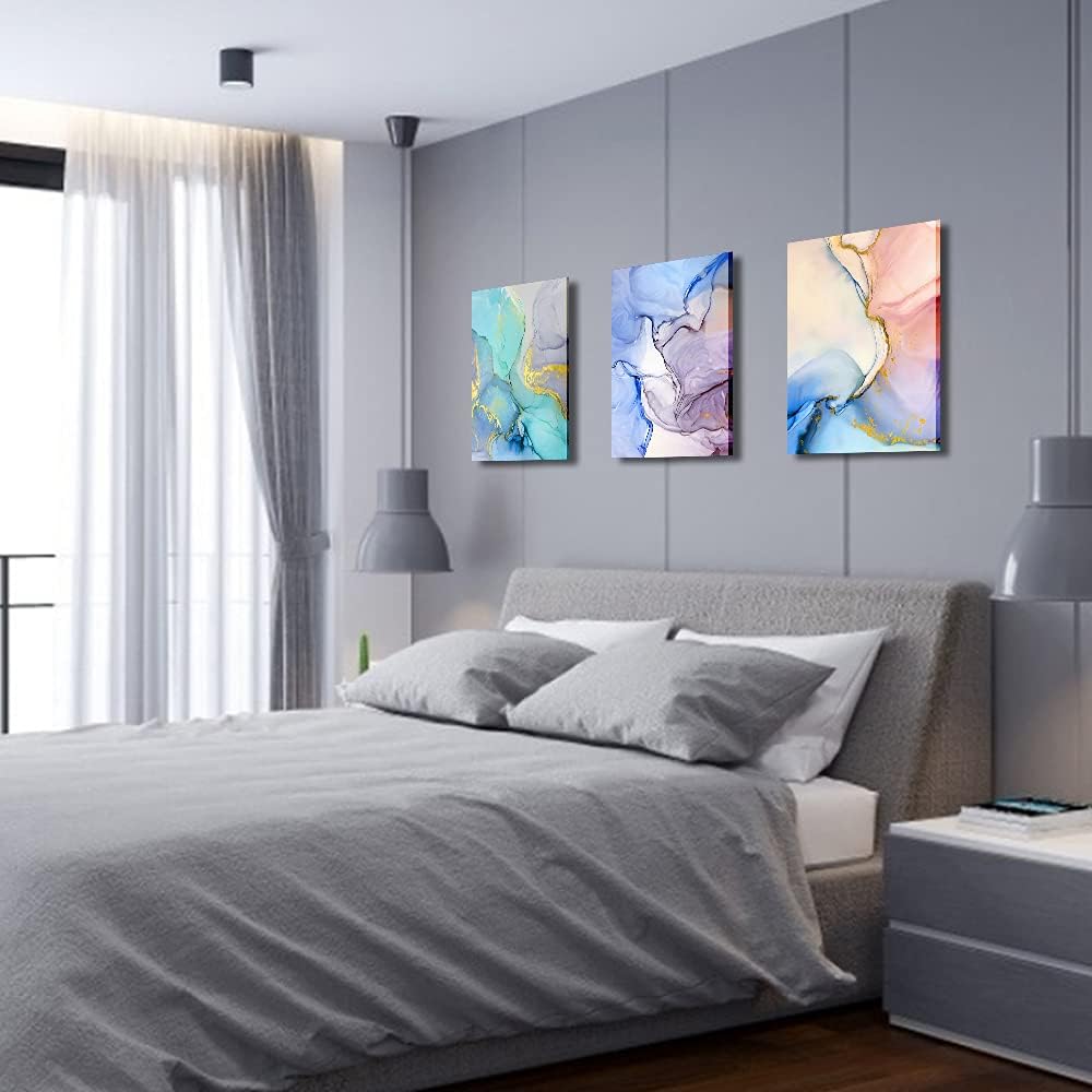 Abstract Wall Decor For Living Room Canvas Wall Art Paintings For Bedroom Colorful Color Abstract Wall Artworks Pictures For Office Kitchen Decoration Bathroom Home Decorations Art 3 Piece 16x24 Inch