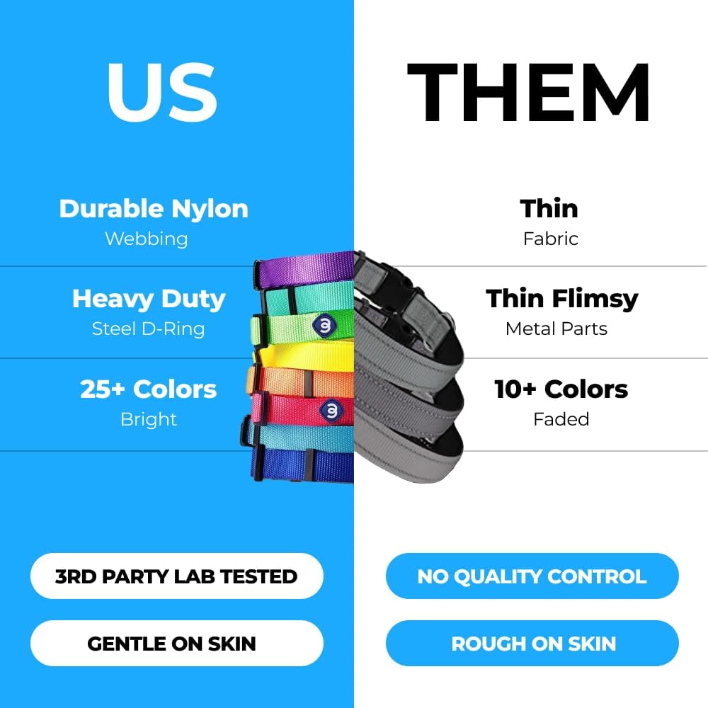 Blueberry Pet X-Small Dog Collar | Girl Dog Collars | Female Dog Collar XS | Quick Release Dog Collar | Rouge Red Nylon Dog Collar for Girl, Collar for Small Dogs