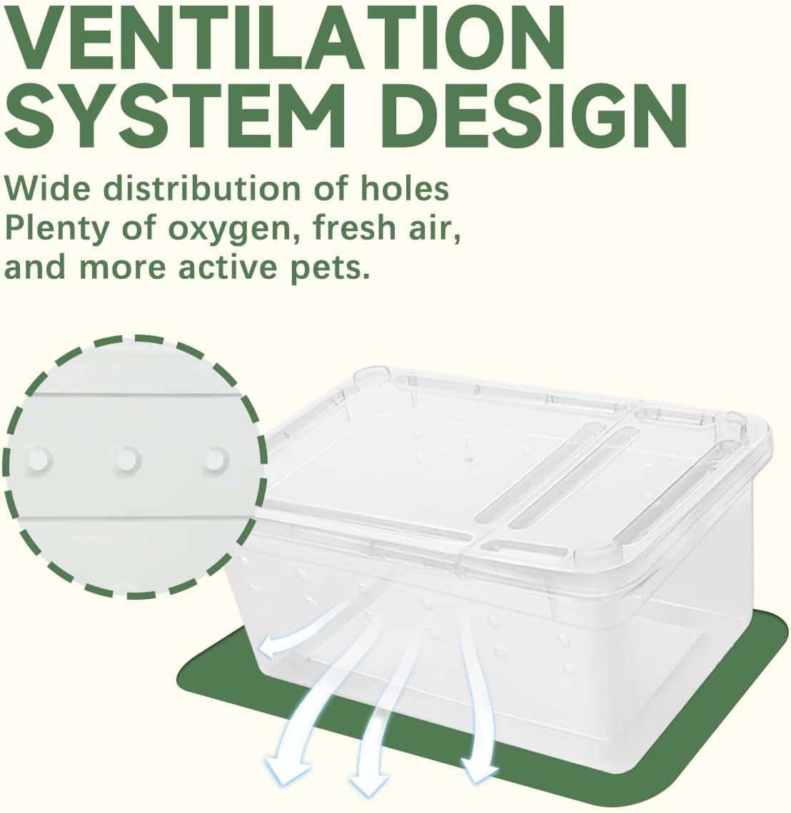 8 PCS Reptile Terrarium Plastic Clear Enclosure Portable Reptile Transport Box for Snakes, Frogs, Lizards, Insects, Scorpions, Geckos, Spiders Perfect Reptile Enclosure.