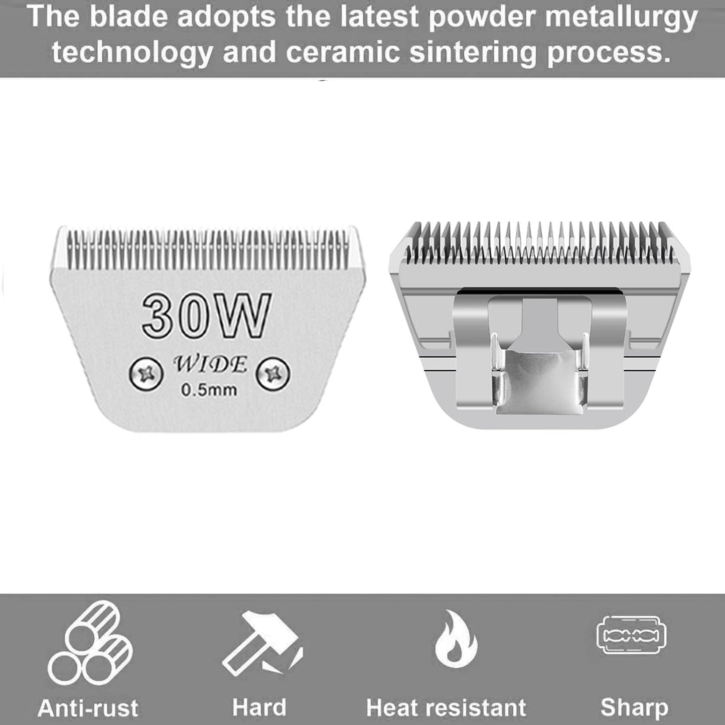 5PCS Wide Blades for Dog Grooming Blades Compatible with Andis Dog Clipper,Dog Clipper Blades for Oster A5,Wahl km10 Dog Clippers Stainless Steel for Animal Dog,Cat,Horse,Size:#10W+30W+4FW+5FW+7FW