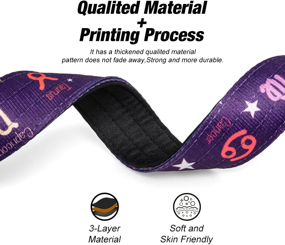 TSPRO Tactical Dog Collar 1.5 Inch Wide Thick Dog Collars with Heavy Duty Metal Buckle, Durable, Strong, Adjustable for Medium to Large Dogs (Halloween Purple L)