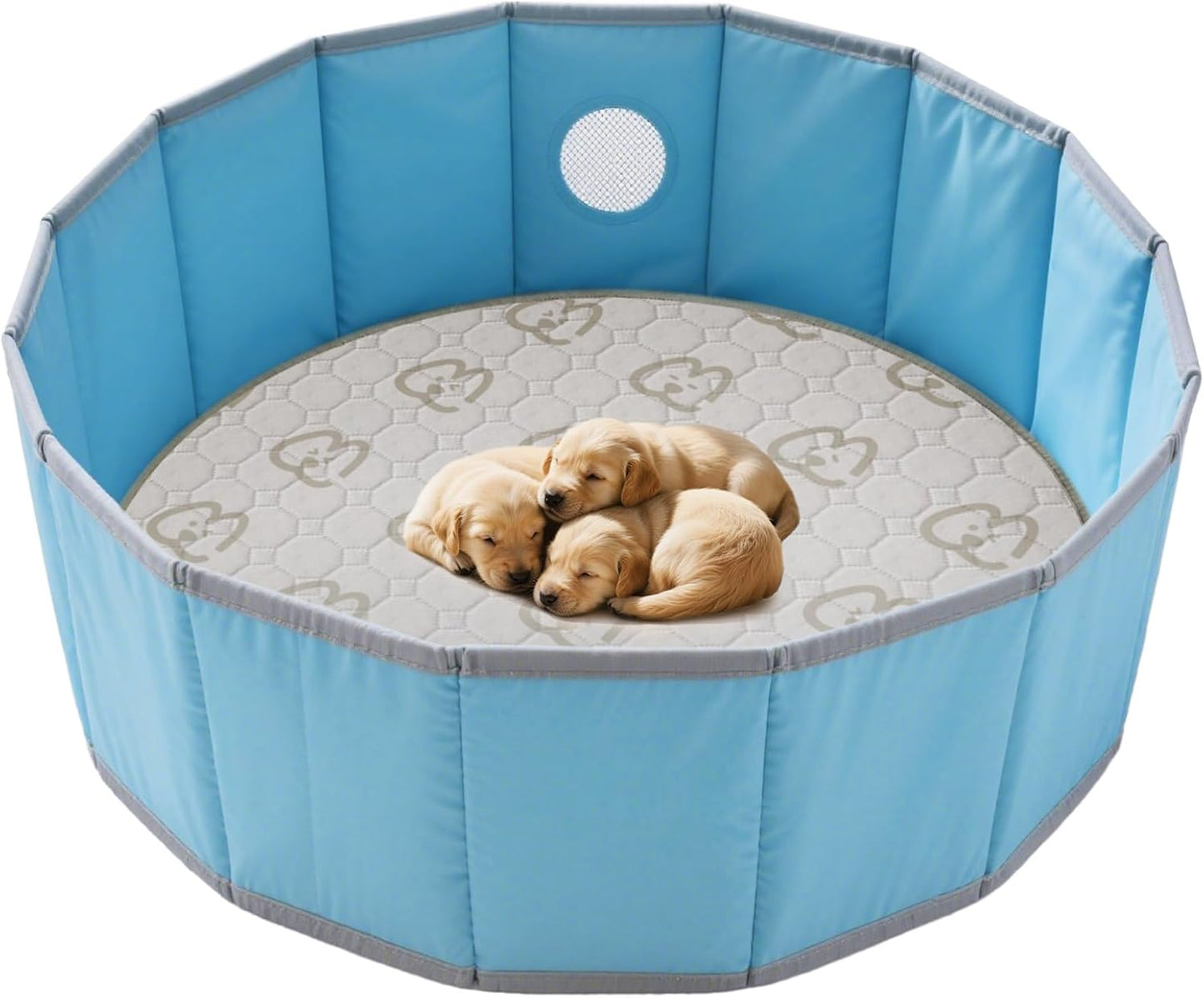 FXW Washable Pee Pads for Dogs, Puppy Pads with Super Absorbent, Specifically Designed for Whelping Box, 32" Round, Khaki, 1 Pack