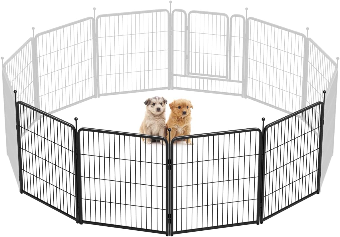FXW Rollick Unleashed Dog Playpen for Indoor, Yard, RV Camping, 32 inch 4 Panels for Small and Medium Dogs, Black│Patented