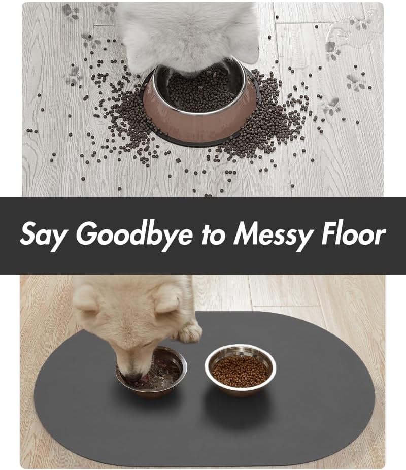 Absorbent Dog Mat for Food & Water Bowl - Quick Dry Pet Feeding Mat, No Stains, Ideal for Messy Drinkers