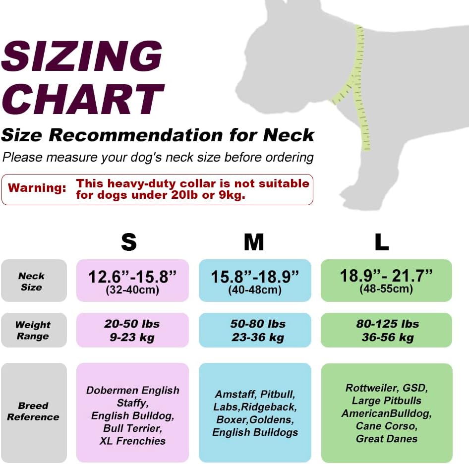 TSPRO Tactical Dog Collar 1.25 Inch Wide Thick Dog Collars with Heavy Duty Metal Buckle, Durable, Strong, Adjustable for Small Dogs (Silver S)