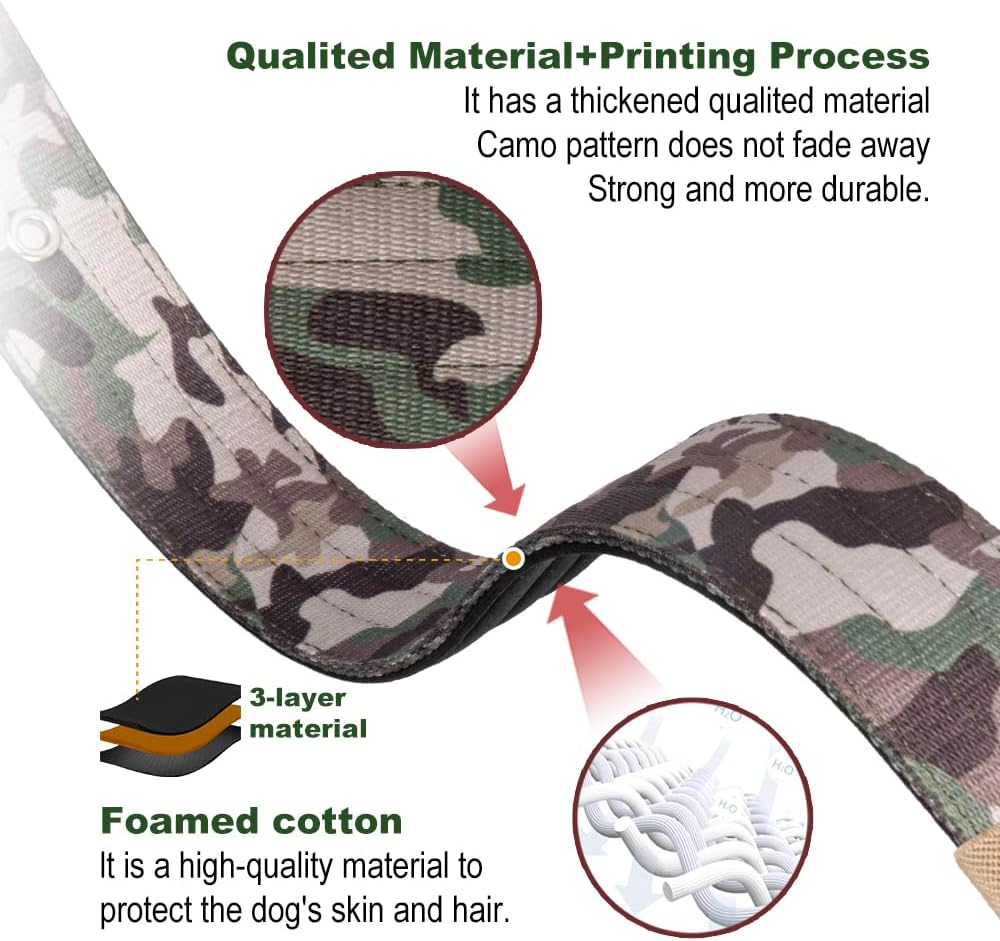 TSPRO Tactical Dog Collar 1.25 Inch Wide Thick Dog Collars with Heavy Duty Metal Buckle, Durable, Strong, Adjustable for Small Dogs (Military Green S)