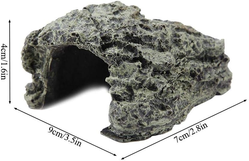 AMONIDA Elegant Aquarium Ornament Freshwater Ornament, Fish Hiding Cave Turtle Hideout Cave Reptile Basking Hide Habitat Aquarium Decoration Accessories,3 Optional Sizes (S)