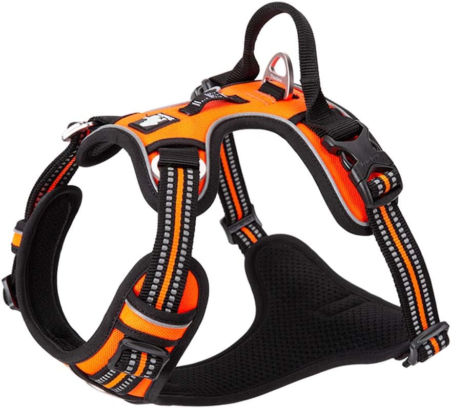 TRUE LOVE Dog Harness No Pull Nylon Reflective Pet Harness Adjustable Comfortable Control Step-in Brilliant Colors Truelove TLH56512 XS Orange
