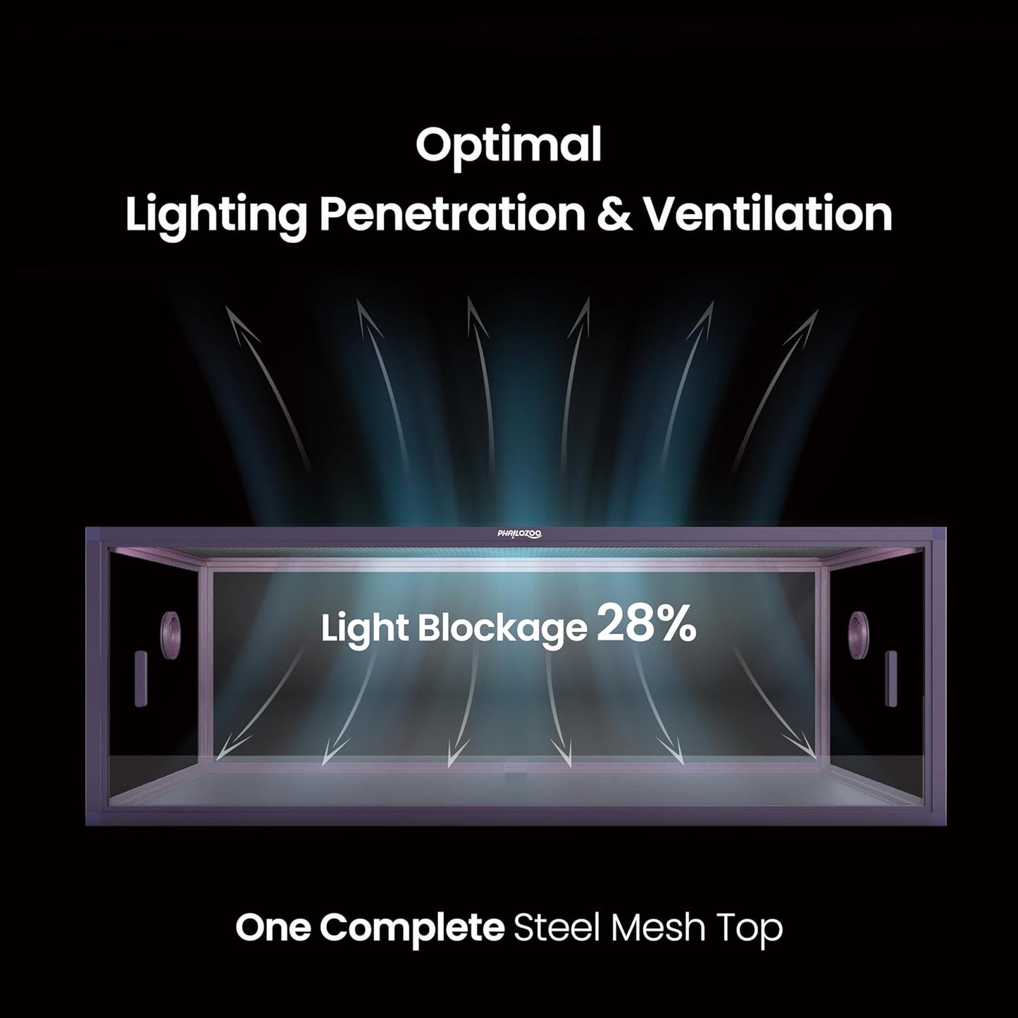 85 Gallon Reptile Tank, Front Opening Snake Tank for Easy Maintenance, Reptile Enclosure with Top Screen Ventilation 48''x24''x18''
