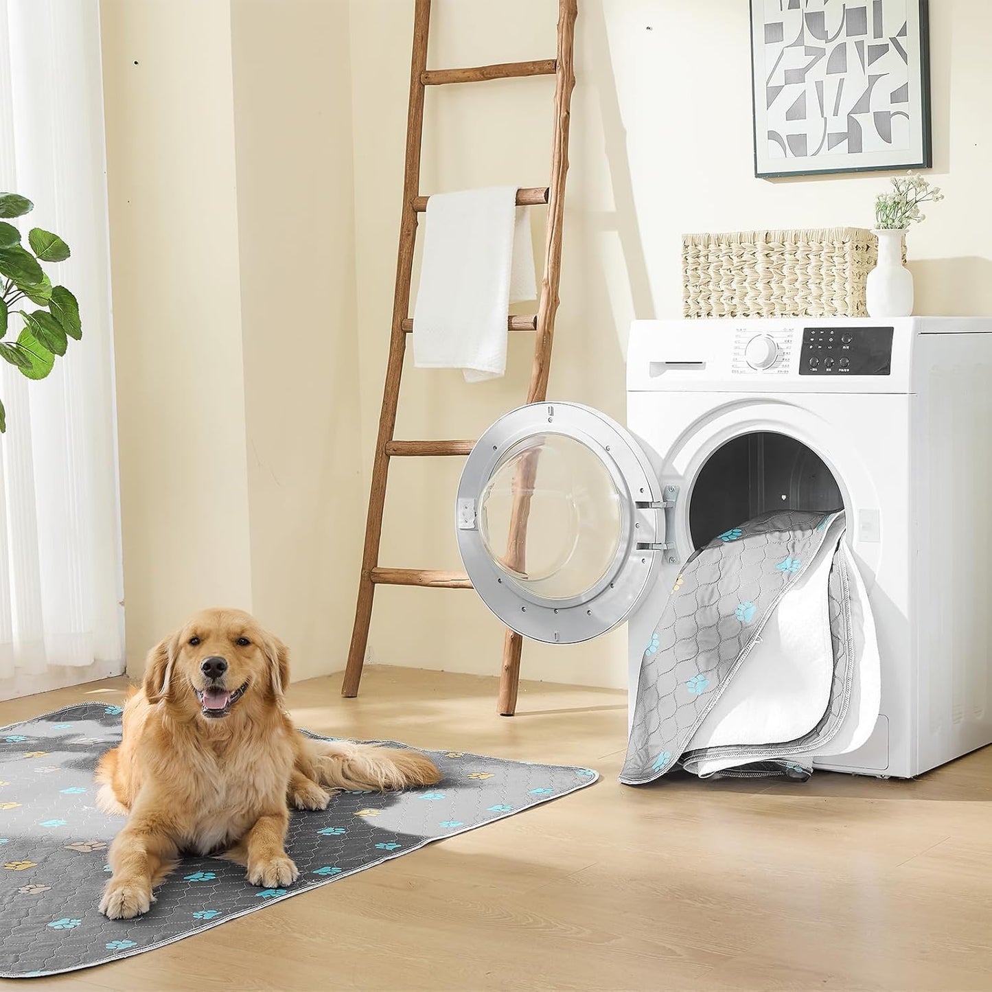 Aitmexcn Washable Puppy Dog Pee Pad, 2PCS 100% Waterproof Whelping Training Mat for Puppy/Senior Dog, Fast Drying Reusable Puppy Pads for Indoor, Outdoor and Car Travel- 48'' x 48'' - Llight Gray