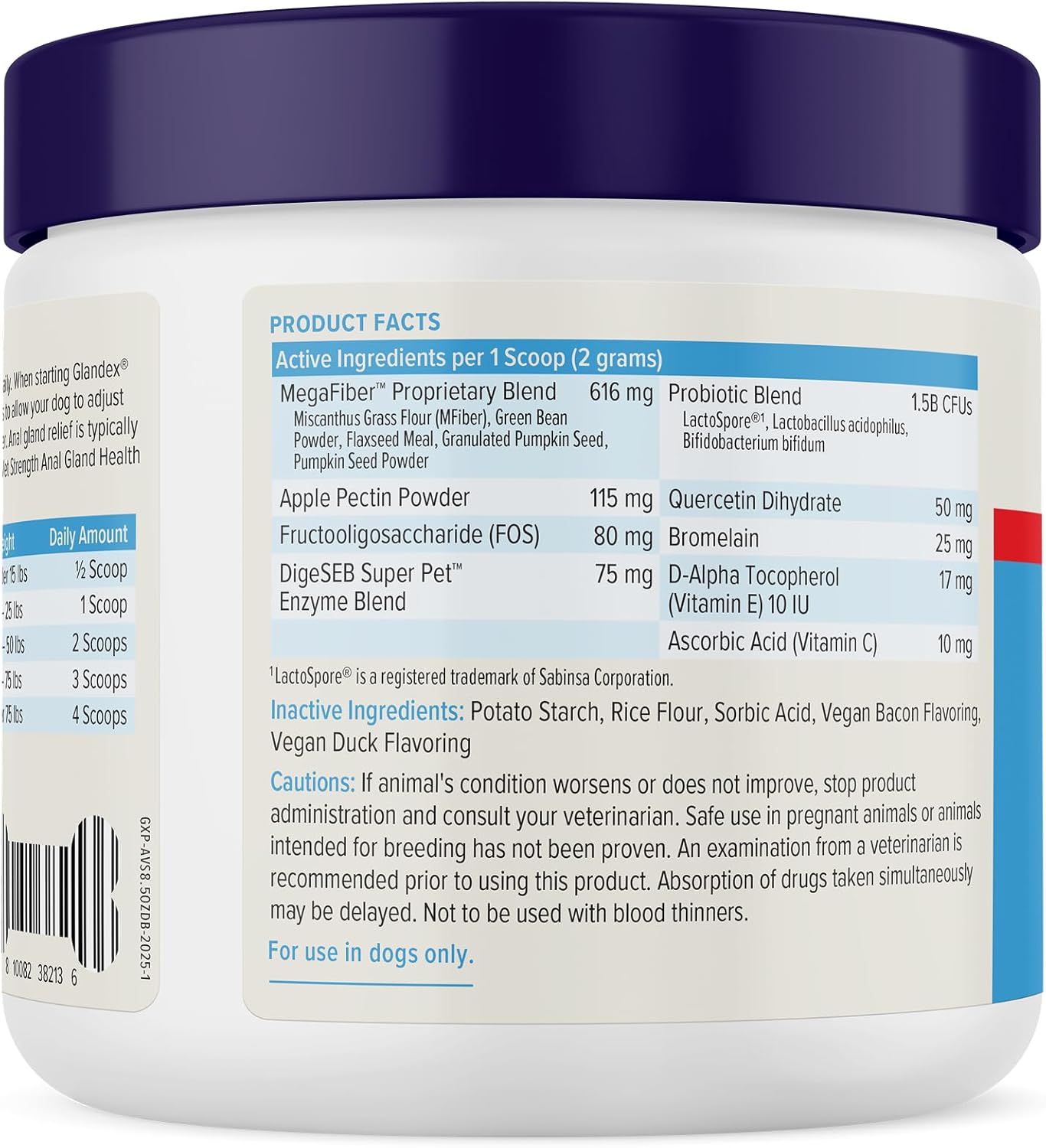 Glandex Dog Fiber Supplement Powder for Anal Glands with Pumpkin, Digestive Enzymes & Probiotics - (Regular or Advanced Strength) - Boot The Scoot (8.5 oz, Advanced Strength Duck & Bacon)