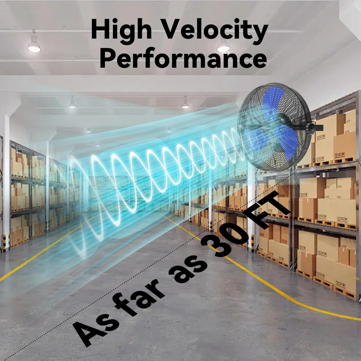 14 Inch Wall Fan Pro Series - Waterproof Motor High Velocity Wall Mount Fans for Commercial, Residential, Warehouse, Covered Patio, Shop, Garage, Barn 3 Speed 3000 CFM UL Safety Listed