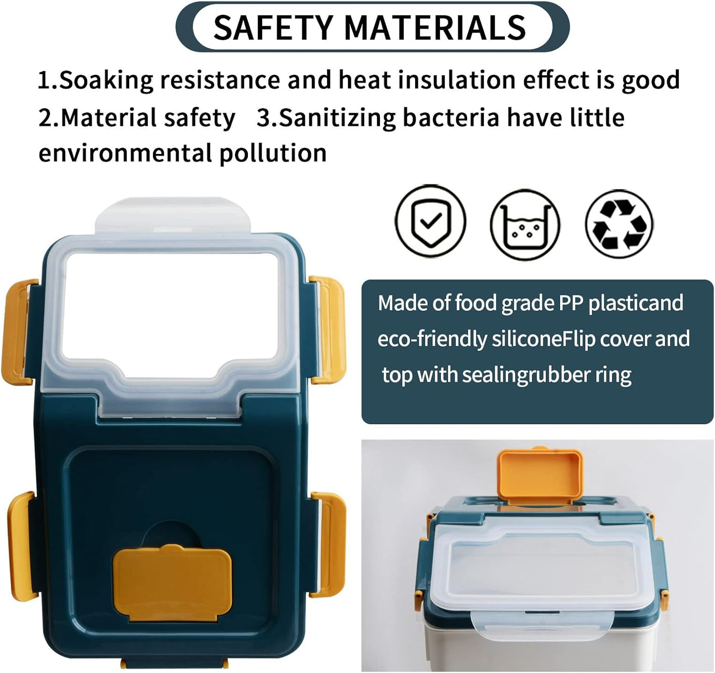 AnRui Dog Food Storage Container with Scoop, Large Airtight Plastic Pet Dog Cat Dry Food Bin, Cereal Grain Organizer Box for Rice, Flour, Snack, Baking Supplies, Kitchen Pantry, Blue