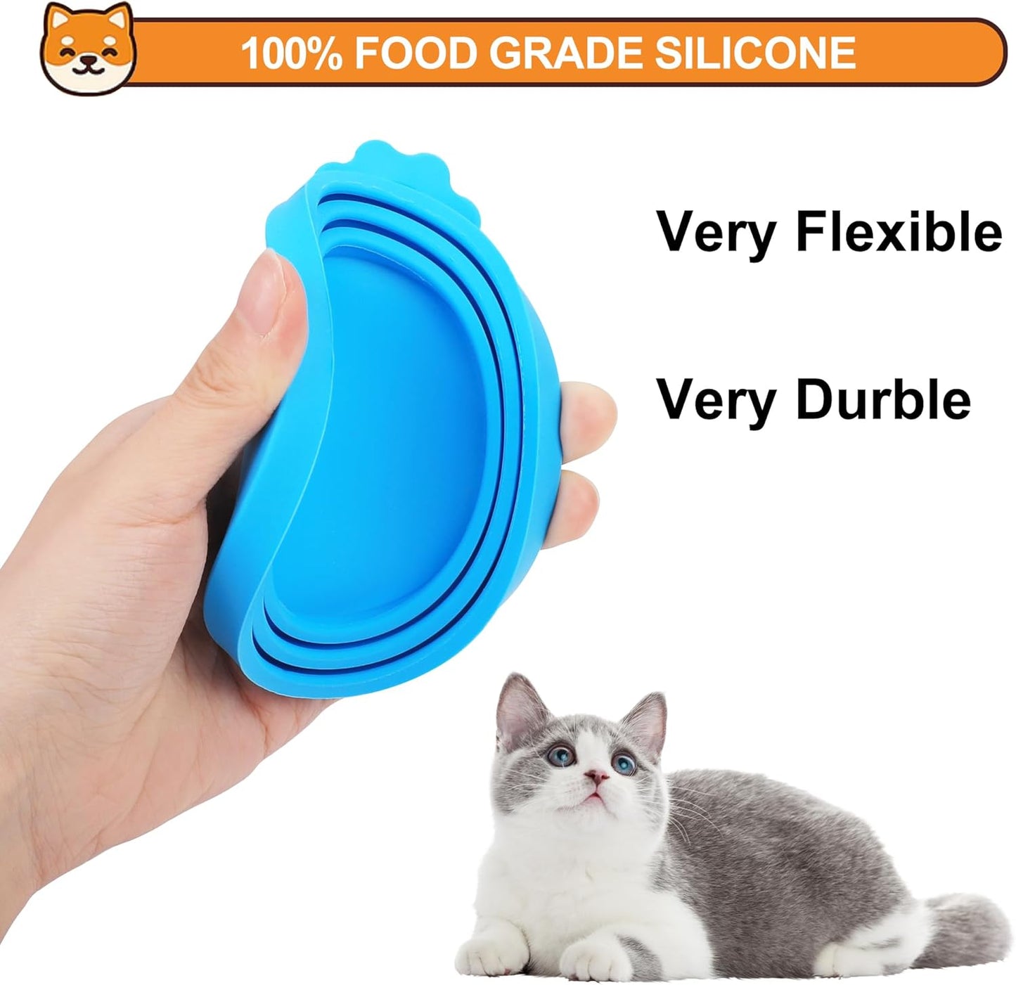 2 Pack Pet Food Cans Lids, Silicone Food Can Covers for Dog and Cat, BPA Free/Food Safe/Universal, One Fit Most Standard Size Food Can Top Pink/Blue