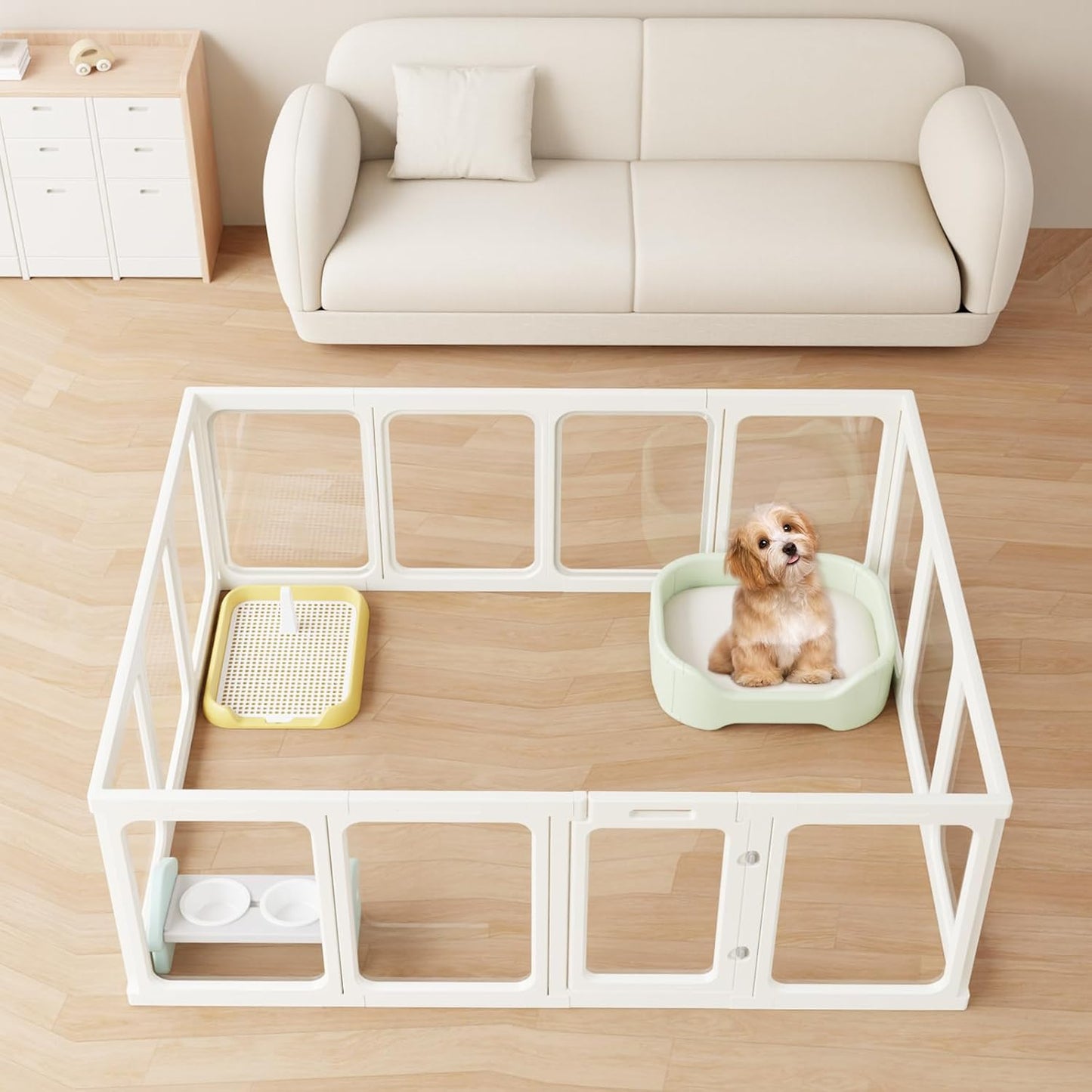 Acrylic Dog PlayPen, Clear Dog Play Pen for Puppy Cat Rabbit, Easy Assemble Pen, Preferable Small Cage, 23.6" H, 12 Pcs