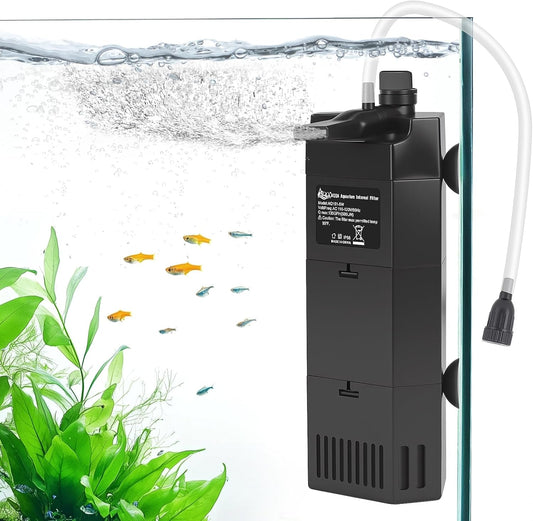 AQQA Aquarium Filter for 30-80 Gallon Fish Tank Powerful Submersible Pumps & Filters with Bio Filtration for Crystal Clear Tank (5W,135GPH)