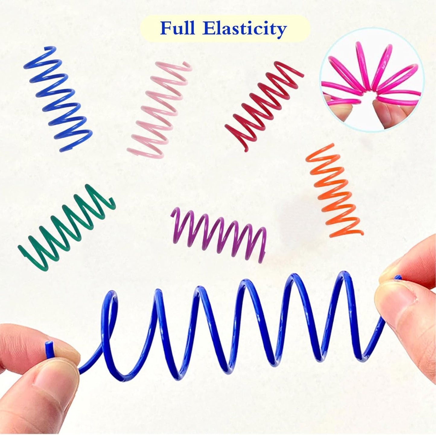 48PCS 12Colors Cat Spring Toys for Indoor Cats, Interactive Coil Springs for Self Play, Durable Heavy Plastic Cat Spiral Spring, Hunting, Biting, Swatting Creative Kitten Toy