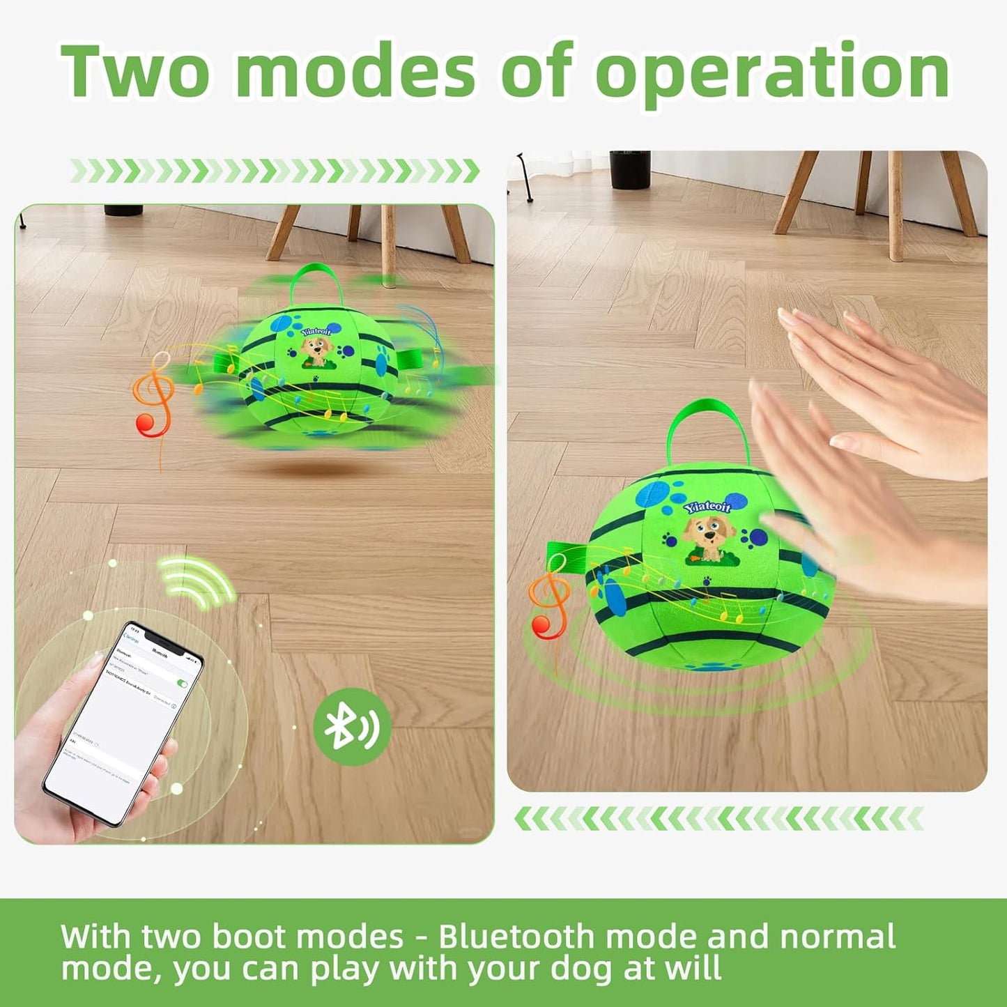 Interactive Dog Toys,Remote Control Dog Balls with Jumping, Rolling & Moving Functions - Includes a Vibrating Dog Ball and Durable Chew Fabric for Safe Play (5.51")