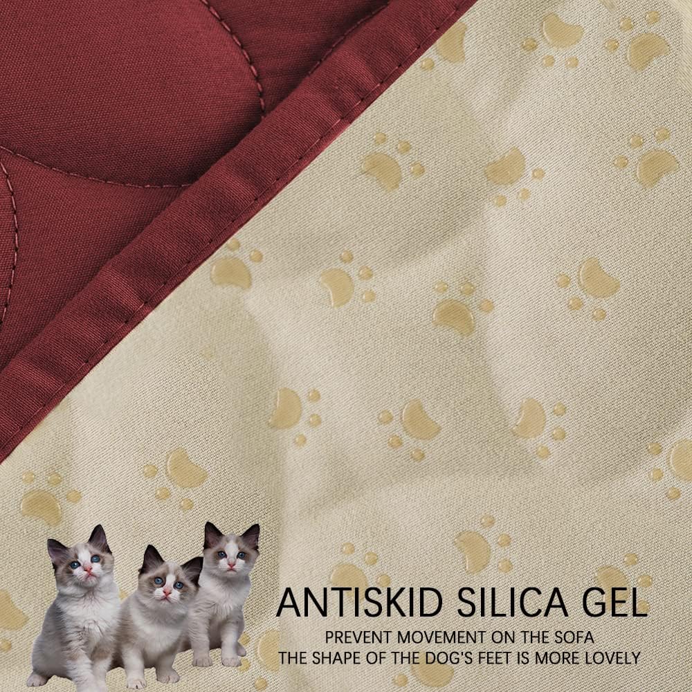 Ameritex Pet Bed Cover Dog Bed Blanket for Sofa and Furniture Waterproof New Pattern Design (30x70 Inch, Burgundy)