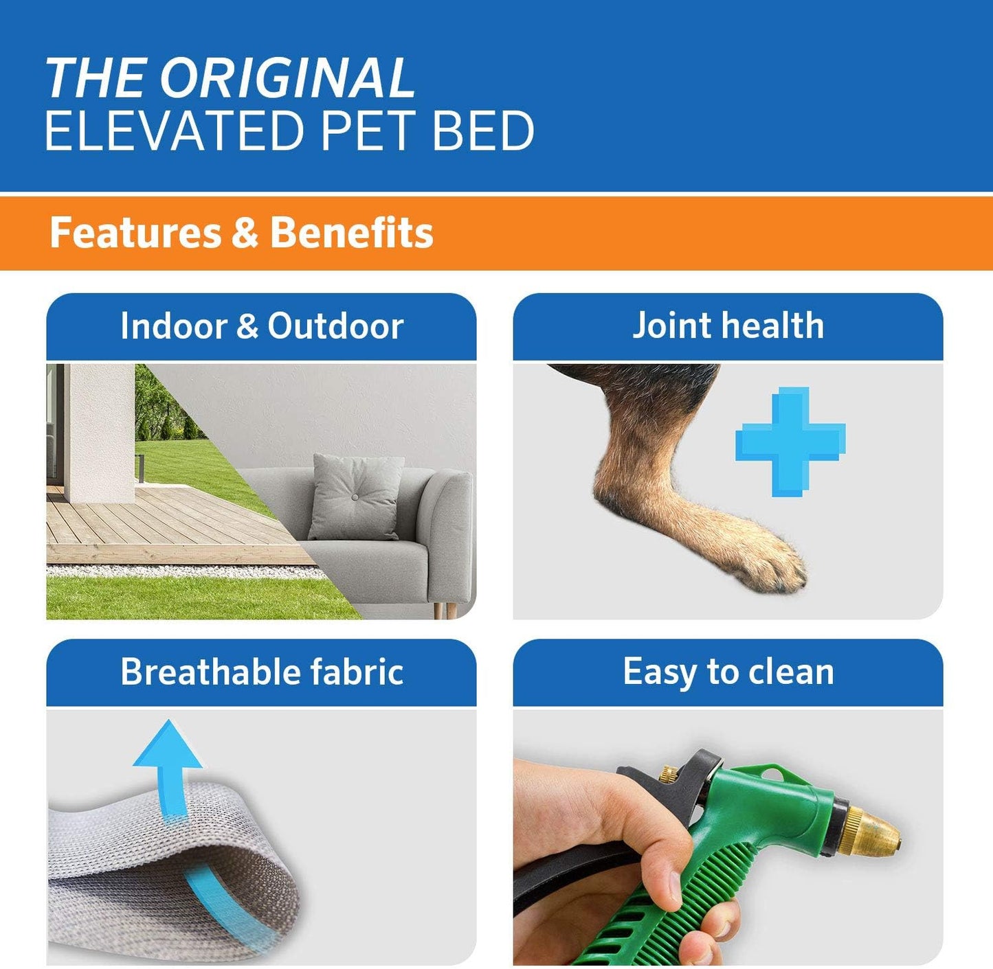 Gale Pacific Coolaroo The Original Cooling Elevated Dog Bed, Indoor and Outdoor, Large, Brunswick Green, 51.00" x 31.50" x 8.00"