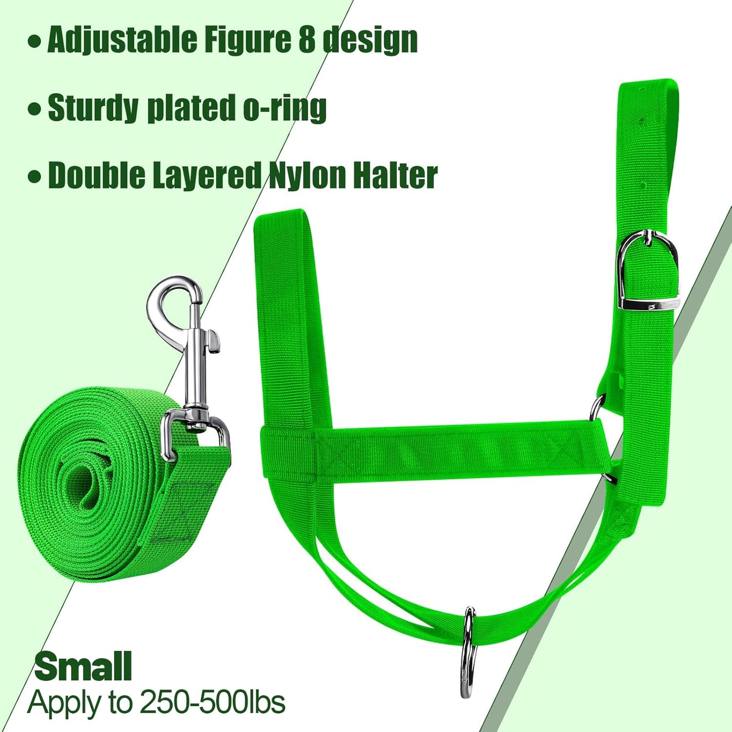 Hillban Cow Halter Cattle Halters Adjustable Calf Halter with Leading Rope for Miniature Horse Donkey Goat Foal Nylon Cattle Training Supplies