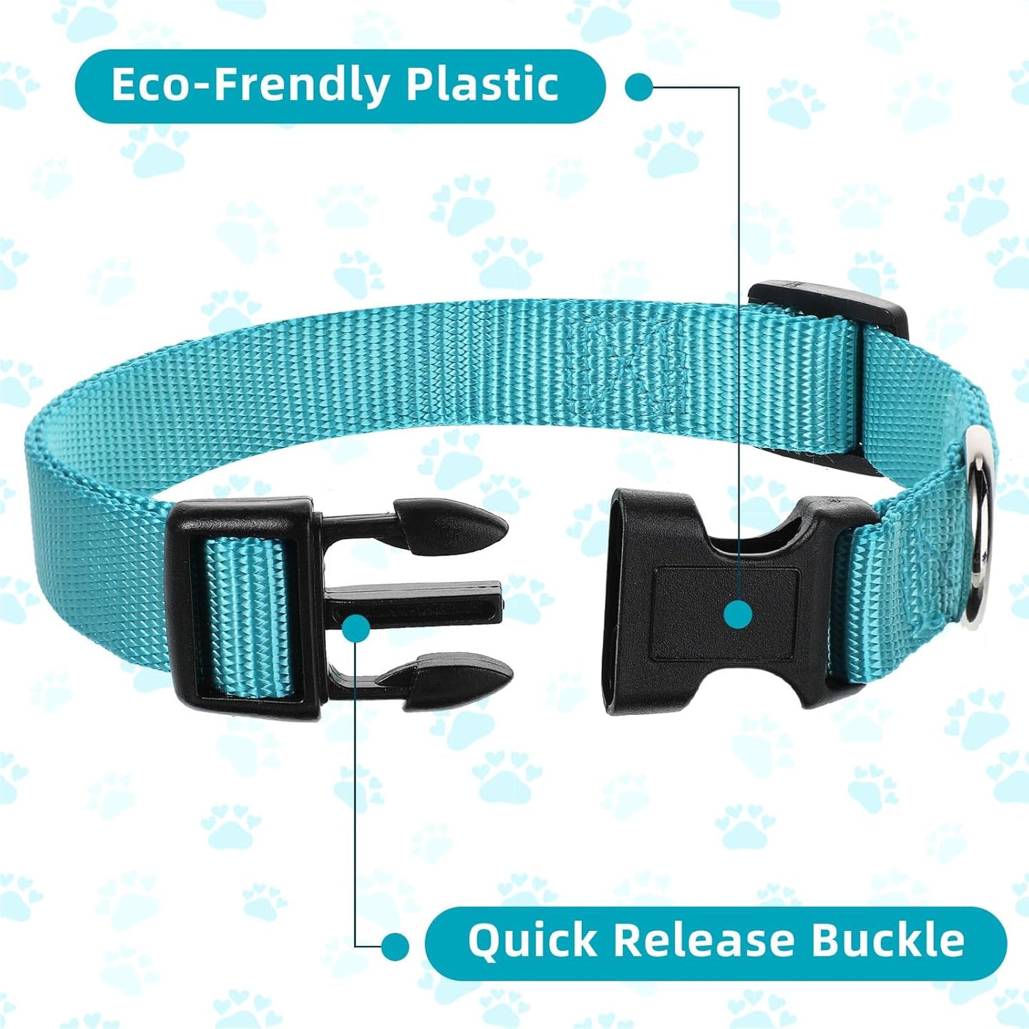 9 Pieces Adjustable Dog Collar for Animal, Soft Nylon Pets Puppy Collar with Quick Release Buckle Holder Bulk for Dogs Walking Running Training(Medium,Bright Colors)