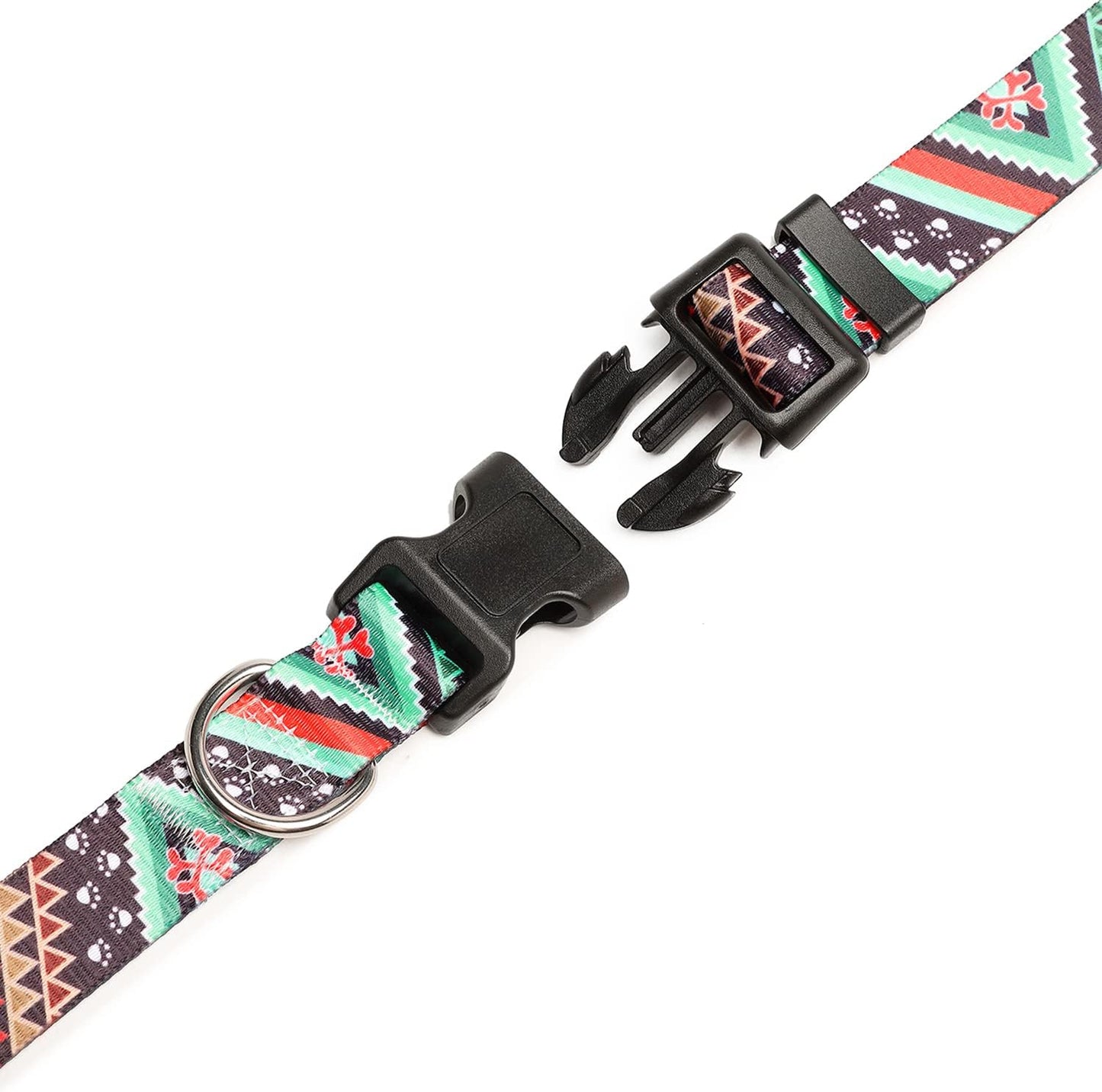 Mercano Adjustable Dog Collar - Special Design Patterns, Soft Nylon Comfortable Durable Pet Collar for Small Medium Large Dogs (XS, Ethnic Green)