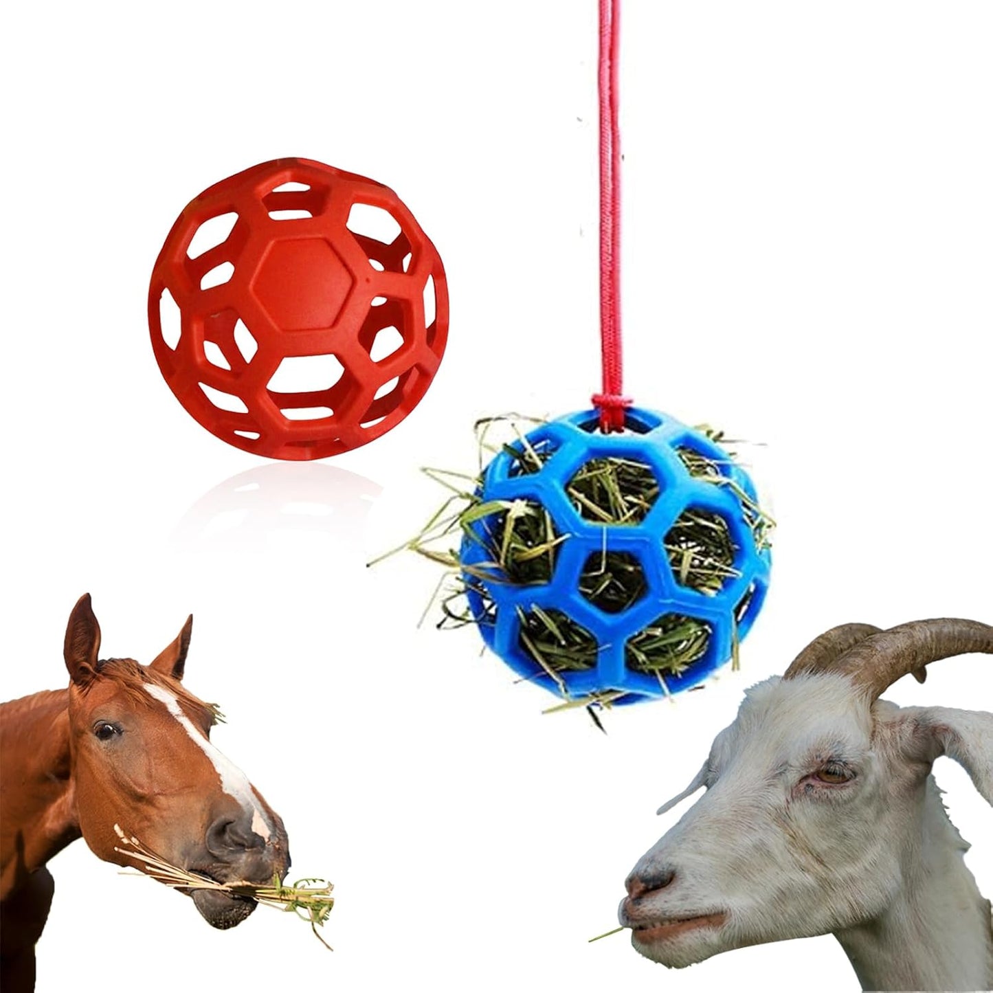 2 Pcs Novelty Hay Ball for Horses to Play with and Relieve Stress, Bright Color Hay Balls for Goats to Avoid Boredom