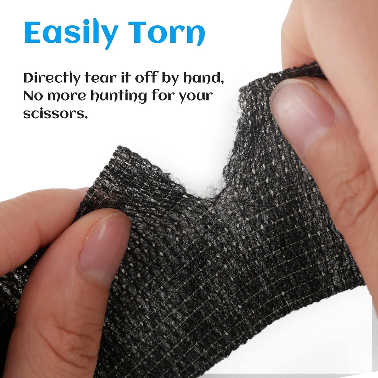 24 Rolls Black Elastic Self Adhesive Bandage Wrap, Breathable Flexible Fabric Non Woven Cohesive Bandage, Ankle Sprains Swelling Medical First Aid Sports Athletic Tape, Dogs Pet Vet Wrap 2 in